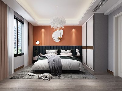 3d北欧风格卧室模型