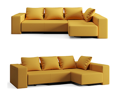 现代布艺多人沙发3d模型