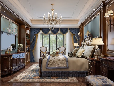 欧式古典家居卧室模型3d模型
