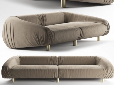 现代布艺双人沙发模型