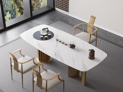 现代茶桌椅模型3d模型
