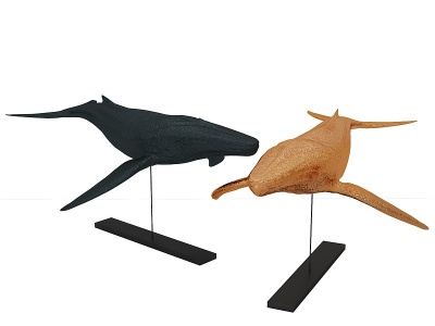 3d现代装饰摆件鲸鱼雕塑模型