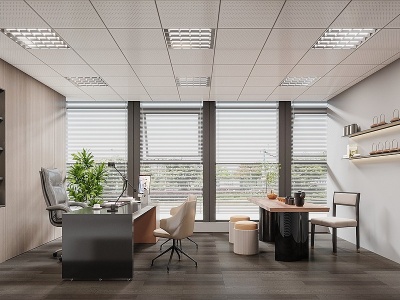 现代开放式办公室3d模型