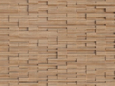 现代凹凸木板造型墙模型