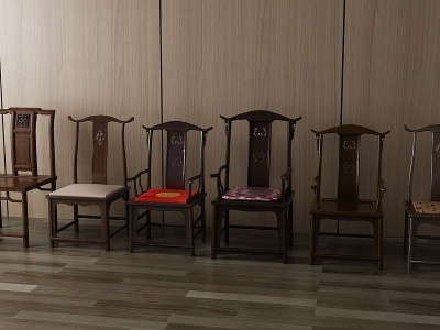 中式太师椅单椅休闲椅模型3d模型