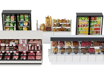 3d现代超市冷藏柜保鲜柜模型