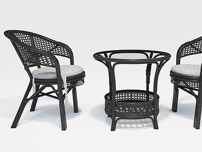 3d现代室外休闲桌椅模型