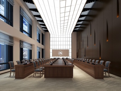 3d现代国企央企大会议室模型