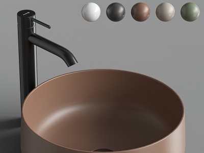 3d现代洗手台盆模型