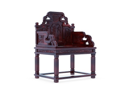 3d古典红木家具太师椅模型