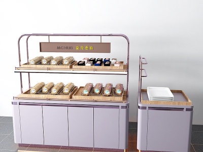 3d现代蛋糕柜货架模型