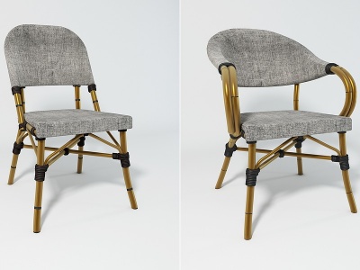 3d现代藤椅柳条椅椅子模型