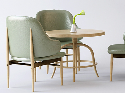 北欧休闲桌椅餐桌椅模型3d模型