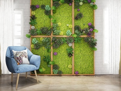 植物墙绿植背景墙模型