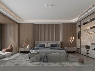 现代风格的卧室模型3d模型