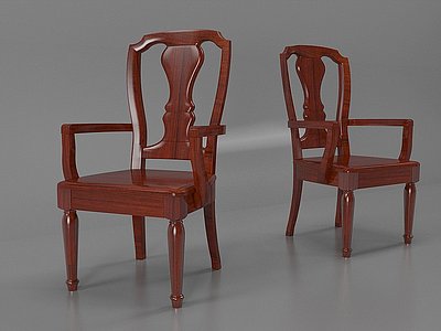 3d欧式客厅椅子凳模型