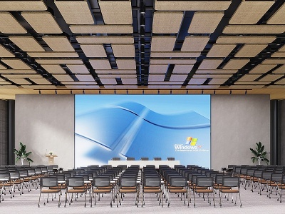3d现代会议室大厅模型