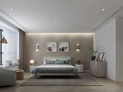 3d现代卧室壁灯模型