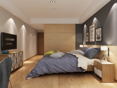 北欧卧室床头柜模型3d模型