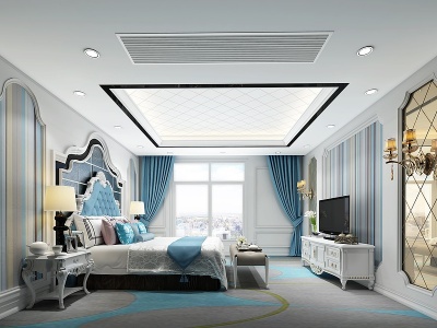 3d新古典风格卧室模型