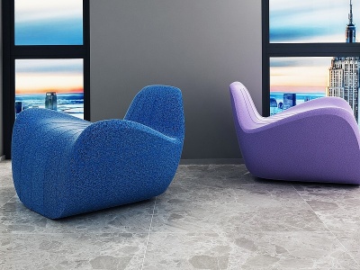 异形单人休闲沙发躺椅模型3d模型