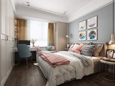北欧风格的卧室模型3d模型