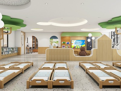 现代幼儿园睡眠室模型3d模型