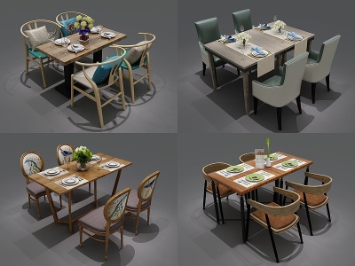 3d<font class='myIsRed'>北欧</font>餐桌椅组合模型