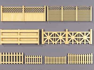 3d新中式农村牧场护栏模型