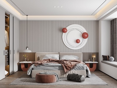 现代家居卧室房间模型3d模型