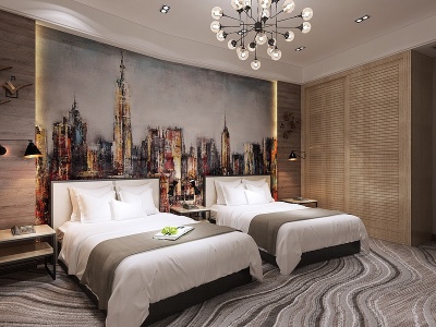 主题酒店床装饰品模型3d模型