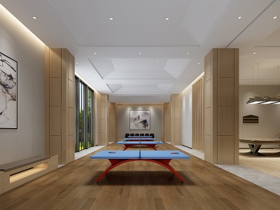 3d现代活动室乒乓球室模型