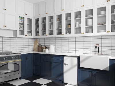欧式厨房厨房用品陈设模型3d模型