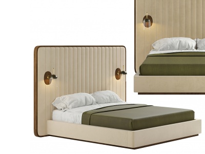 现代双人床大床模型3d模型