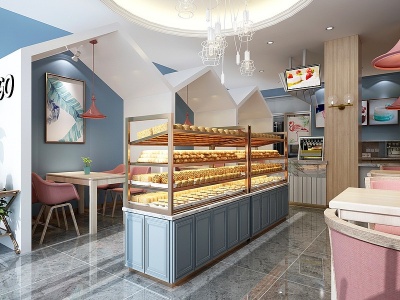 3d北欧甜品面包店模型