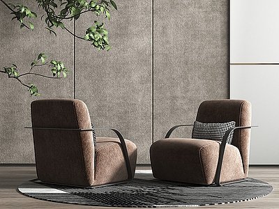 现代单人沙发休息室模型3d模型