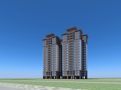 现代高层住宅楼模型3d模型