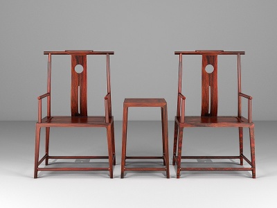 3d新中式实木椅子模型