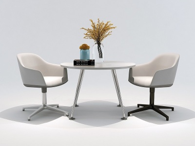 3d现代洽谈桌椅办公桌椅模型