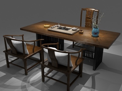 3d<font class='myIsRed'>中式茶桌</font>茶桌椅休闲椅模型
