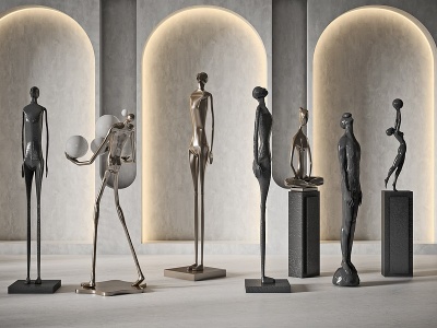 3d现代雕塑装饰品摆件模型
