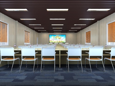 3d现代幼儿园教室会议室模型