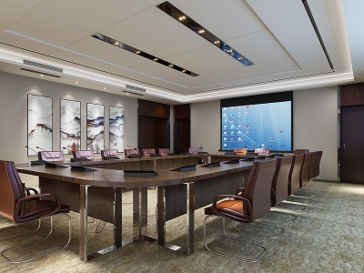 现代会议室接待室办公室模型3d模型
