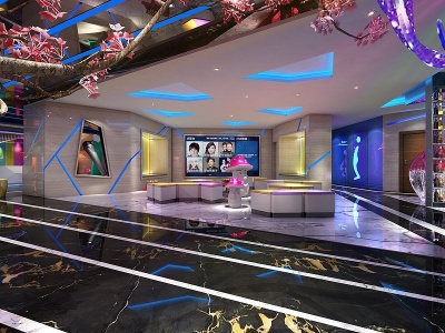 3d现代KTV大厅接待大厅模型