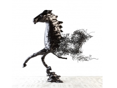 3d马匹金属雕塑模型