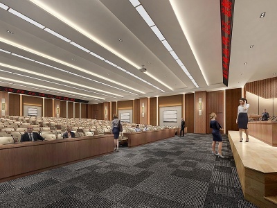 现代大型会议室人舞台3d模型