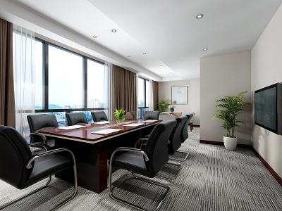 现代办公会议室会议桌模型3d模型