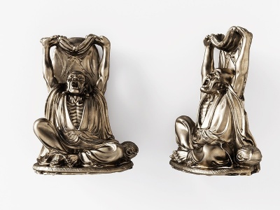 3d中式人物铜雕塑雕塑模型