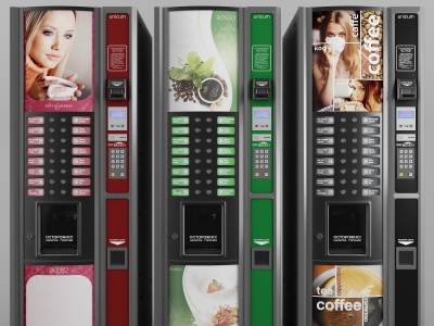 现代咖啡自动售货售卖机模型3d模型