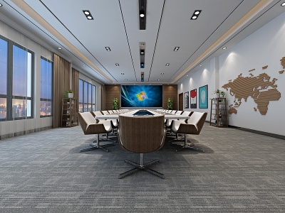 3d现代风会议室模型